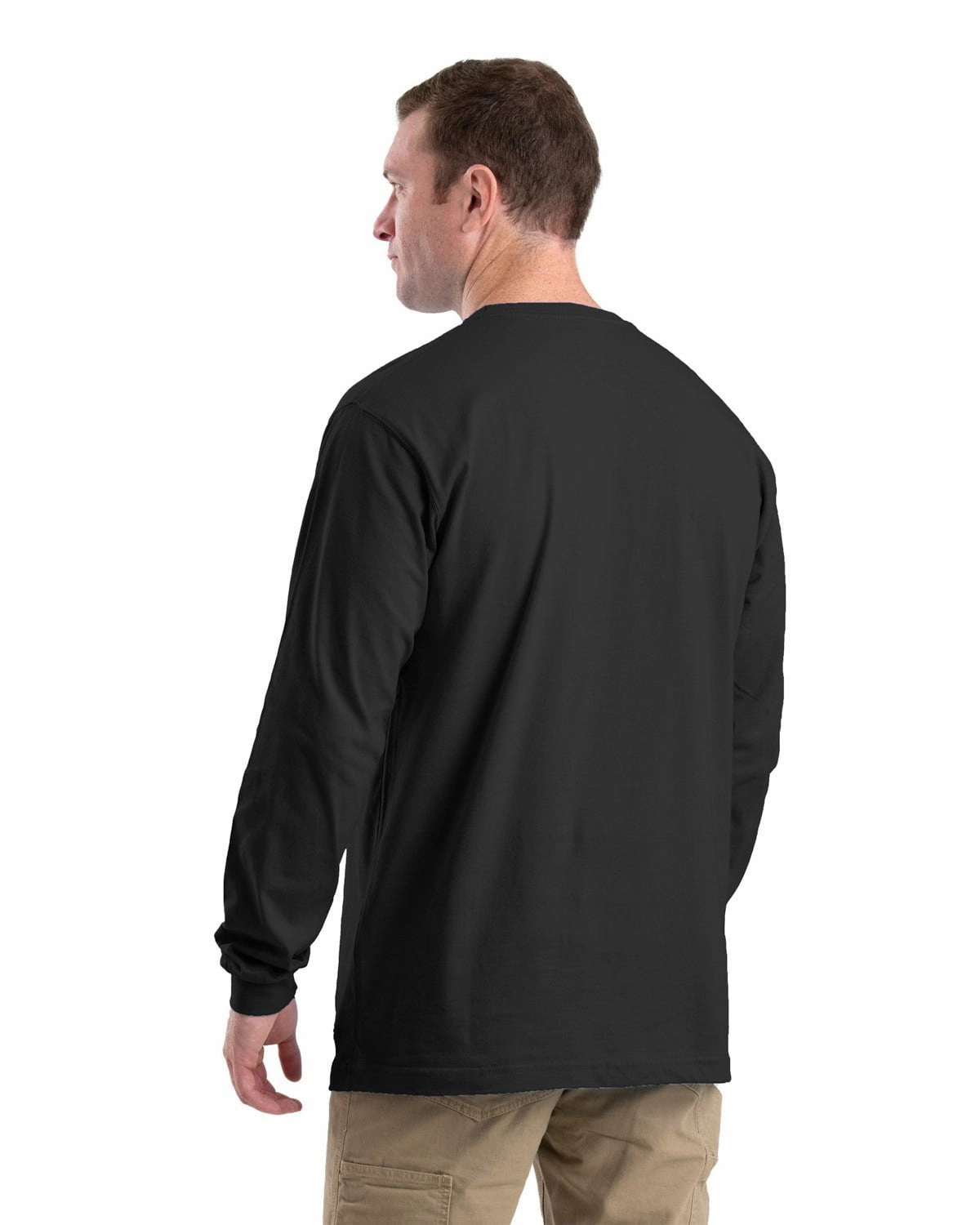 Berne Apparel Mens Heavyweight Pocket Tee Black 100% Cotton L/S T-Shirt Timeless Comfort