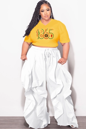 Flexible Layer Fit Final Sale Plus Size Oversized Unisex V-Neck Yellow Squash T-Shirt 1865