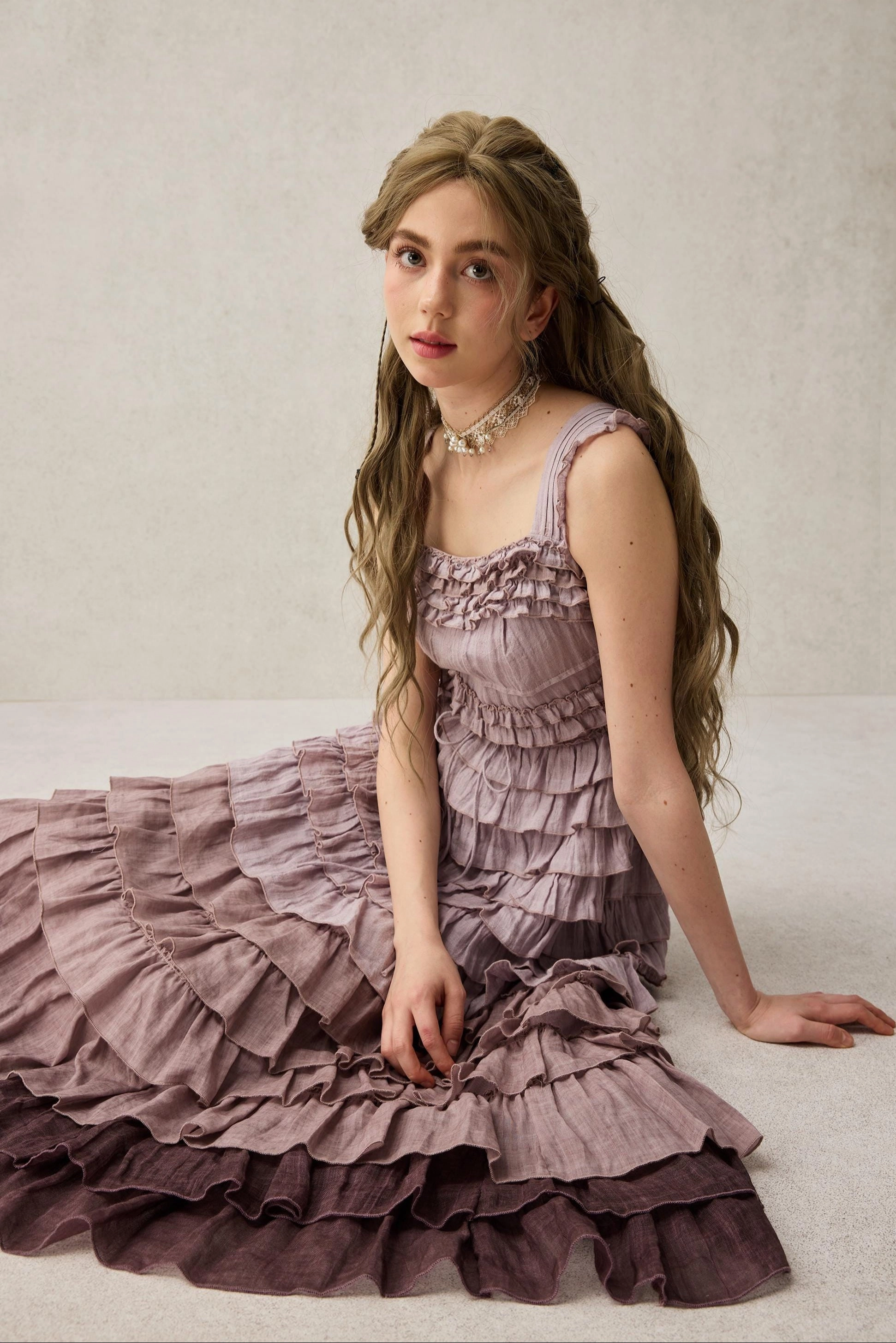 Petals 22 | Dreamy gradient Linen Dress Chilly Wear Outfit Staple