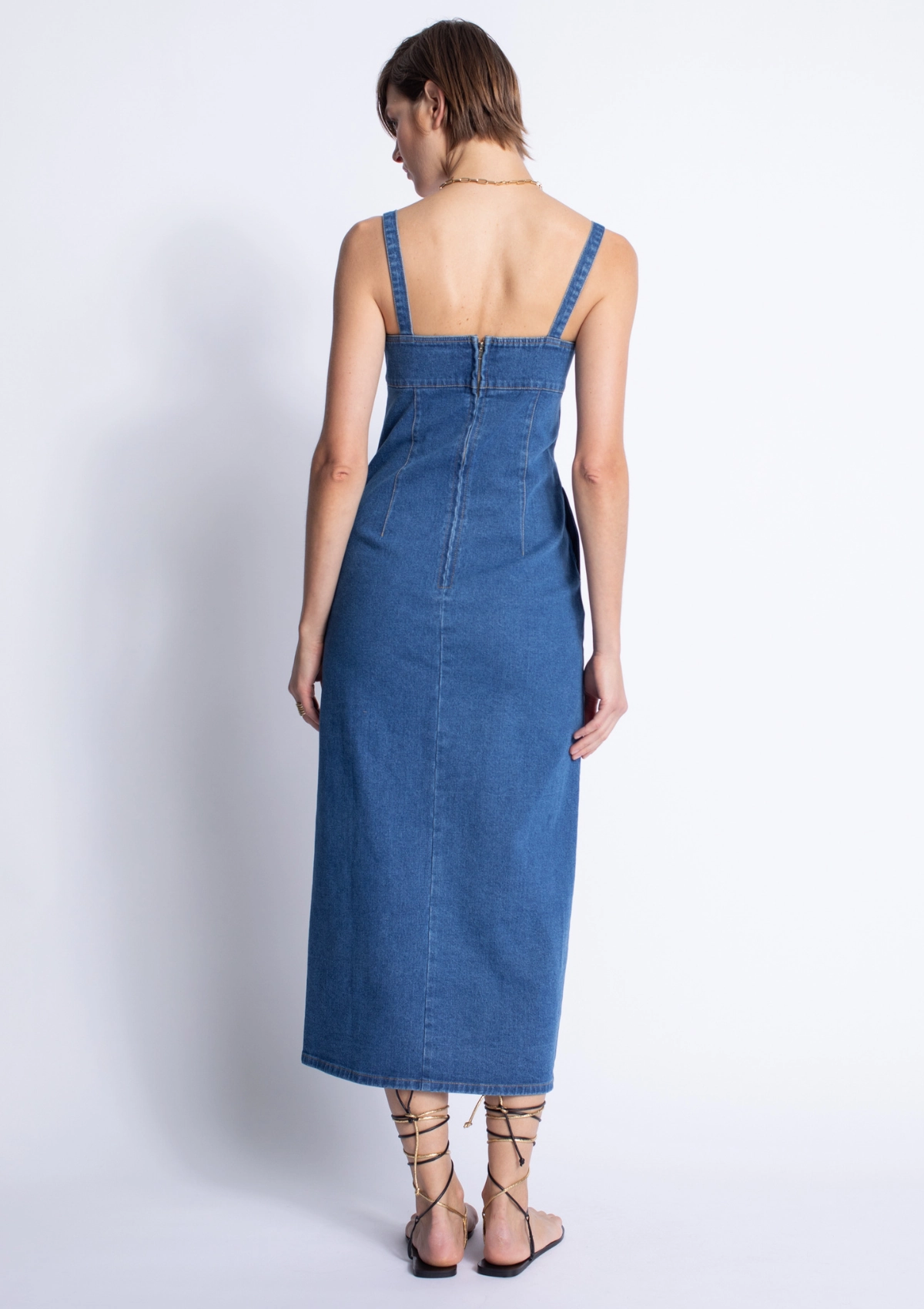 Flattering Look Fit Rio Denim Midi Dress