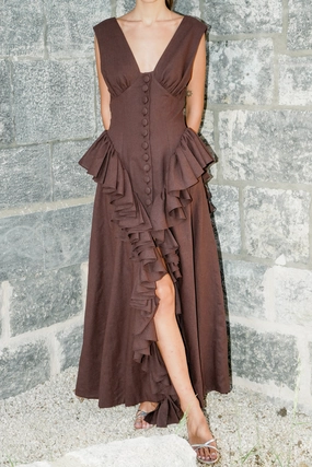 Andalouse Brown Dress vacation look Bright Petal