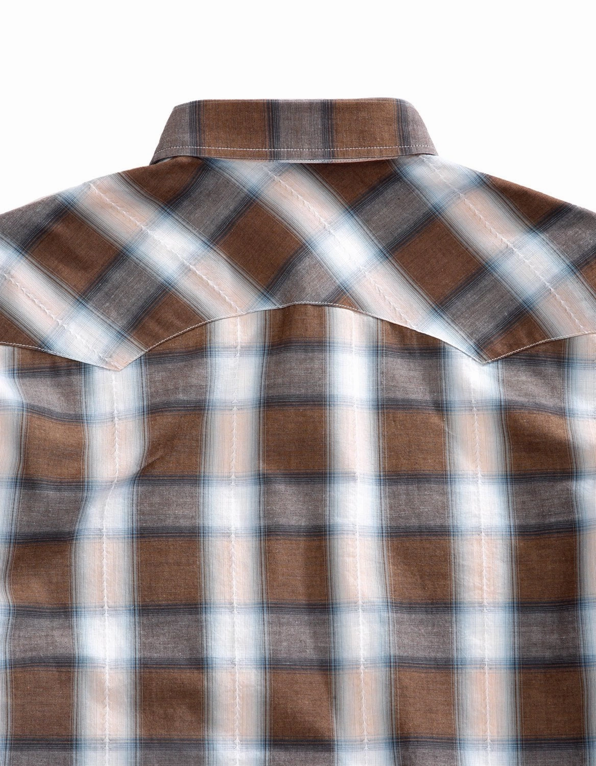 Cozy Feel Tin Haul Mens Saddle Dobby Plaid Brown 100% Cotton S/S Shirt