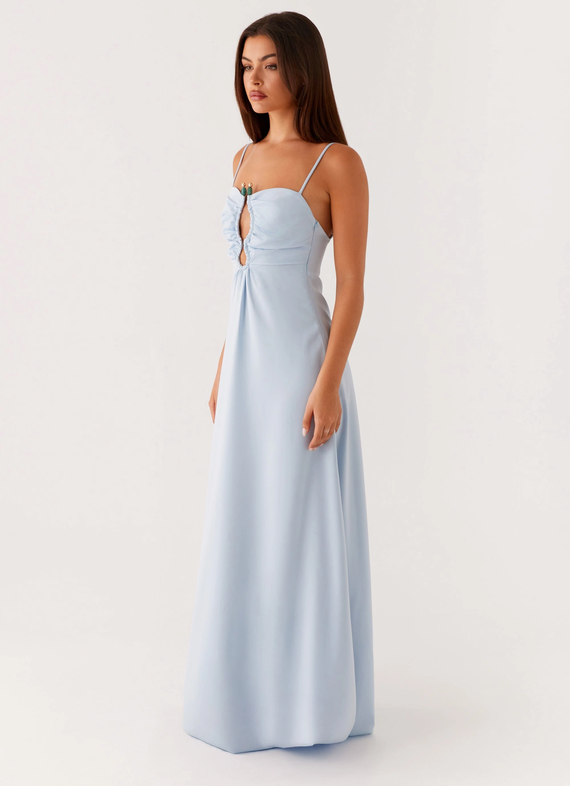 Structured-Shape Clean Chic Zelda Maxi Dress - Blue