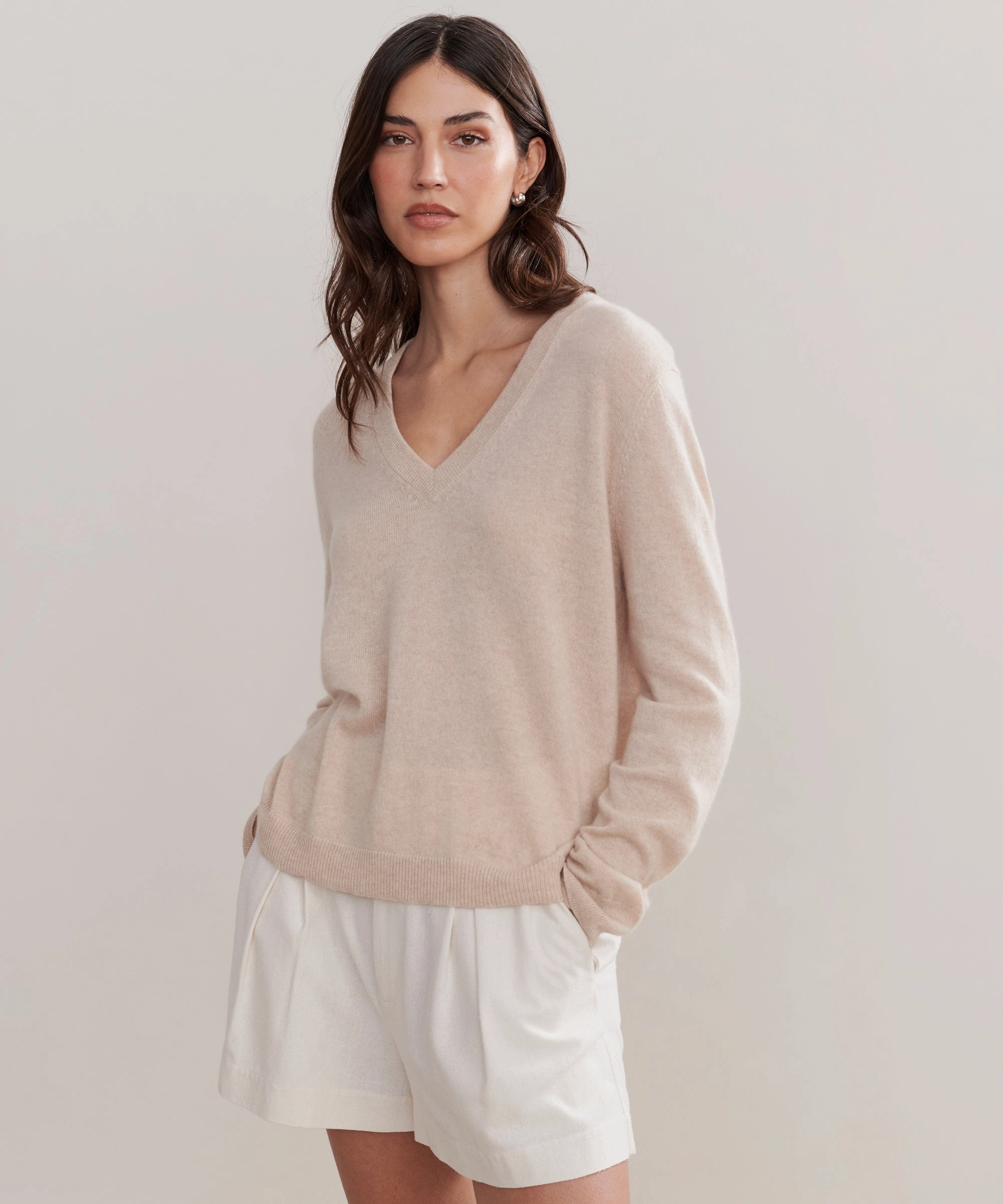 Overlock Edge Finish Flynn Cashmere Sweater