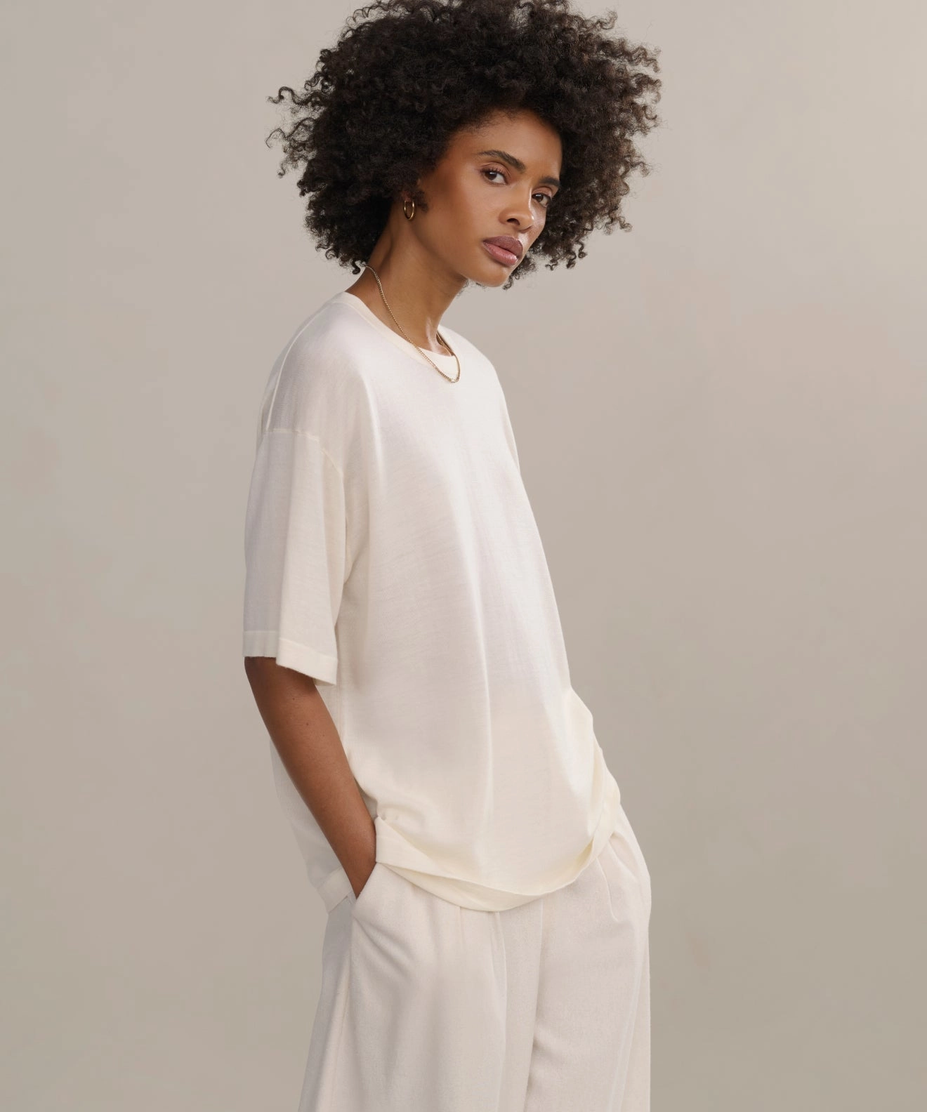 Merino Tee Asymmetrical hem