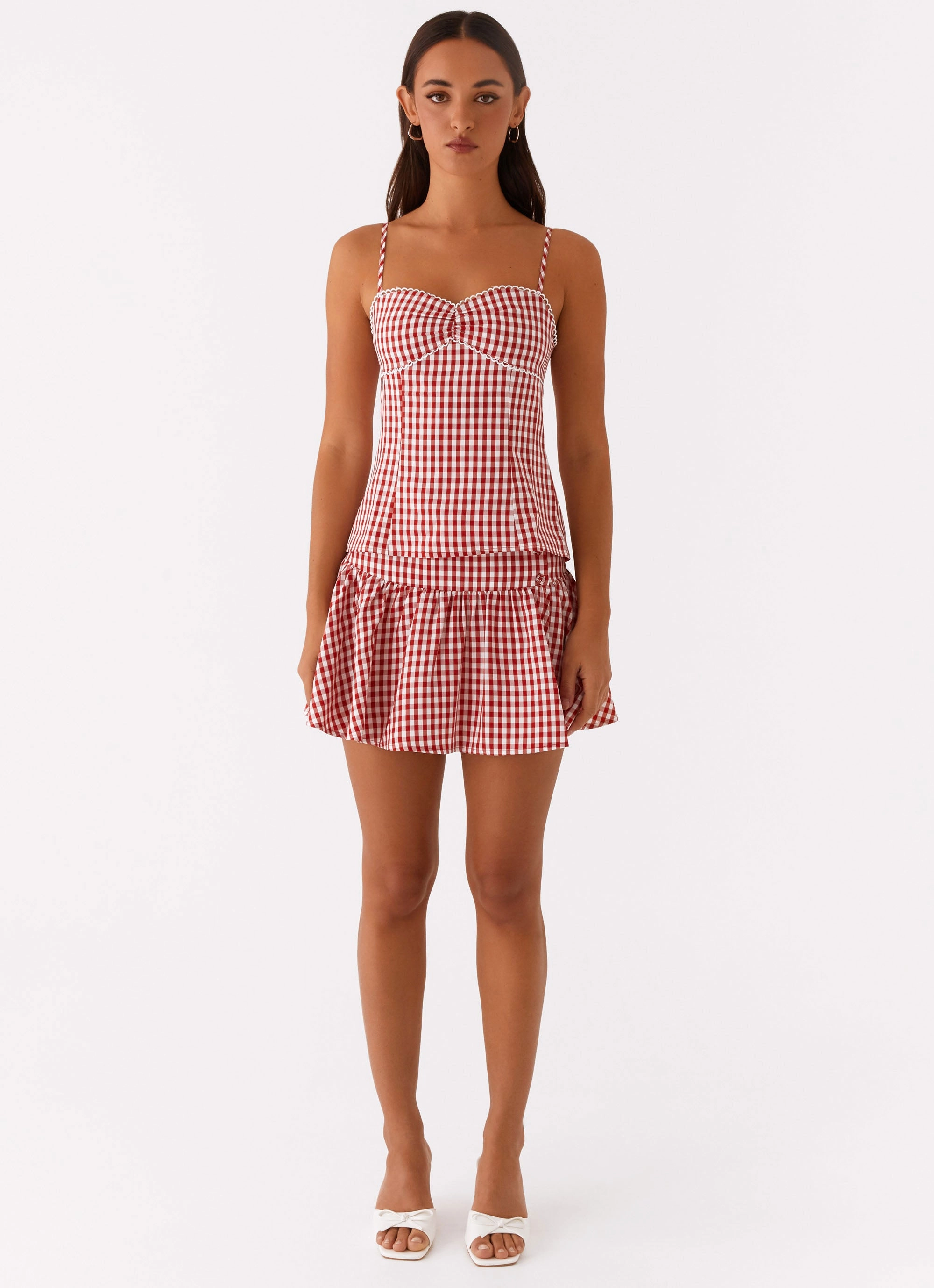 LayeringFriendly Weight Stay Cool Technology Bellamy Top - Red Gingham