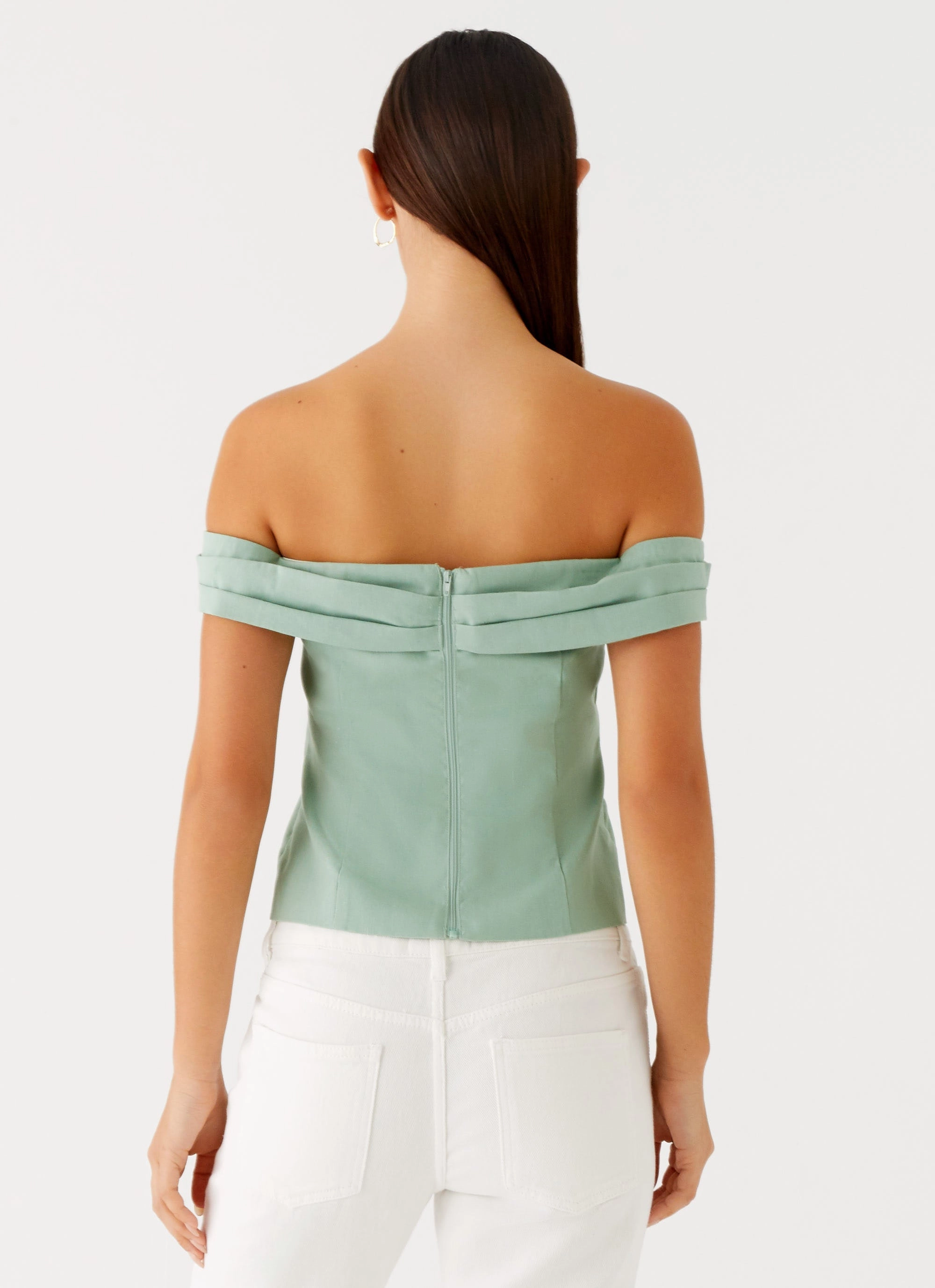Jairo Linen Top - Sage Quick Access Pockets