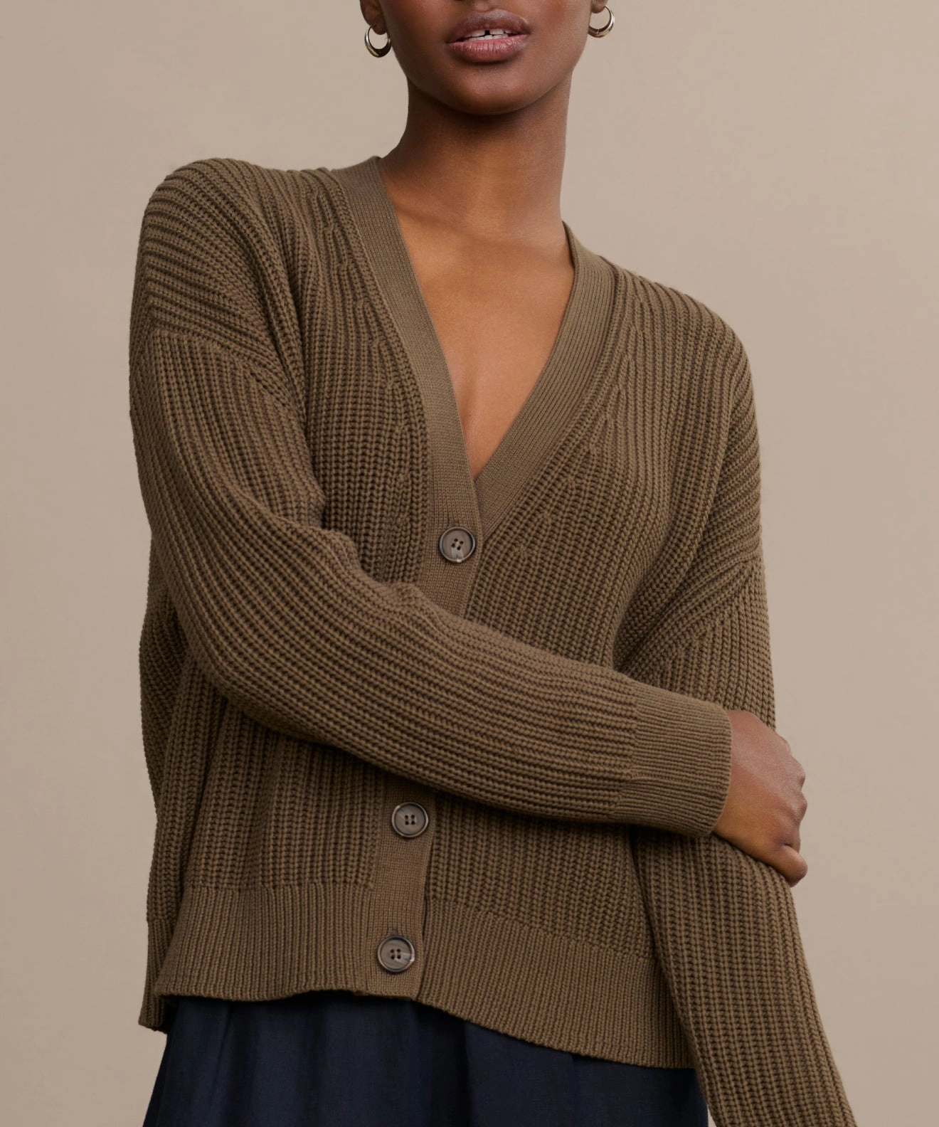 Cropped Cotton Cocoon Cardigan FadeResistant Bold Simplicity