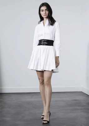 Ruffle Hem Elegant Mood BRIAR MINI DRESS - SEASHELL WHITE