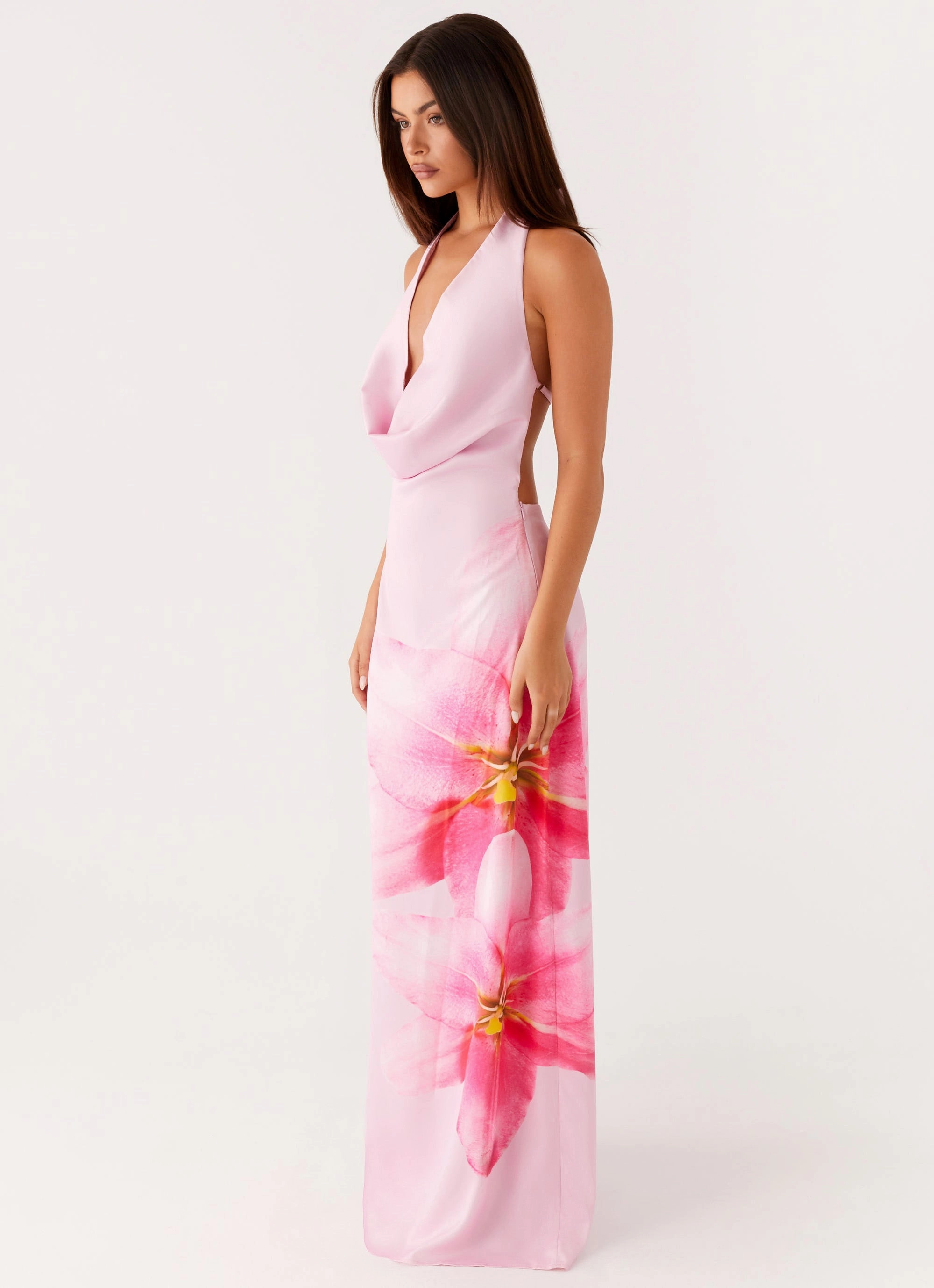 Chill Moment Smooth Motion Bryony Cowl Maxi Dress - Pink