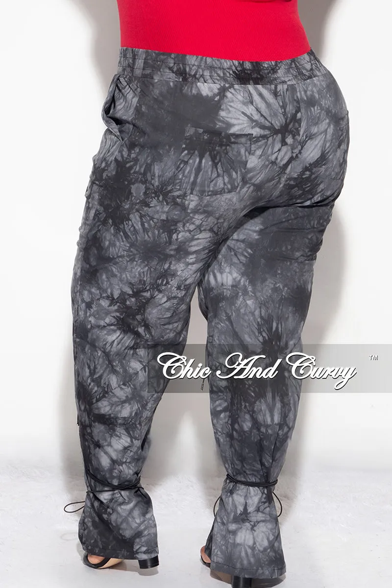 Final Sale Plus Size Cargo Joggers in Dark Grey Tie Dye Fit Freedom Flexible Movement