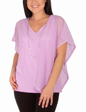Burnout Poncho Top With Removable Necklace AntiSnagYarnProcessing NonIrritatingStitching