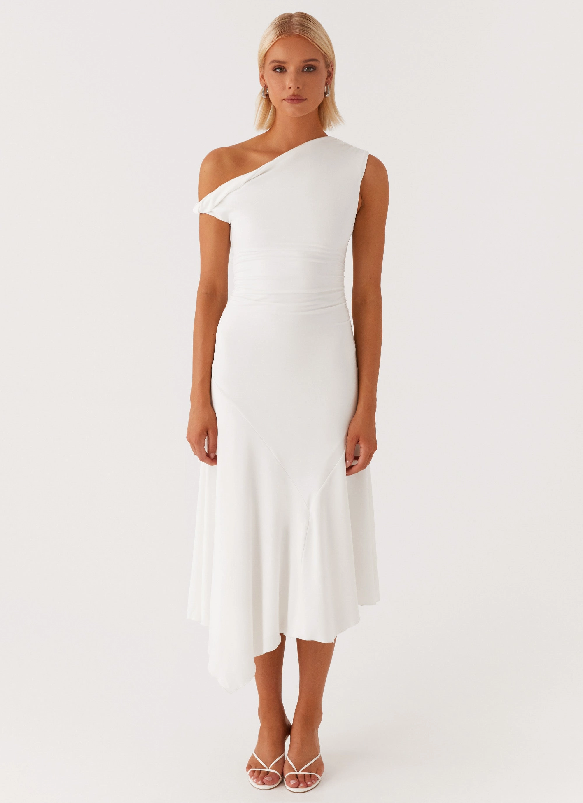 Byron Midi Dress - White Light Rhythm Flowy-Shape