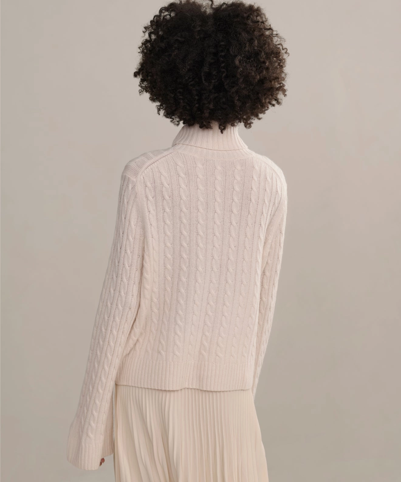 Cable Nell Turtleneck Layered Texture MoistureWicking