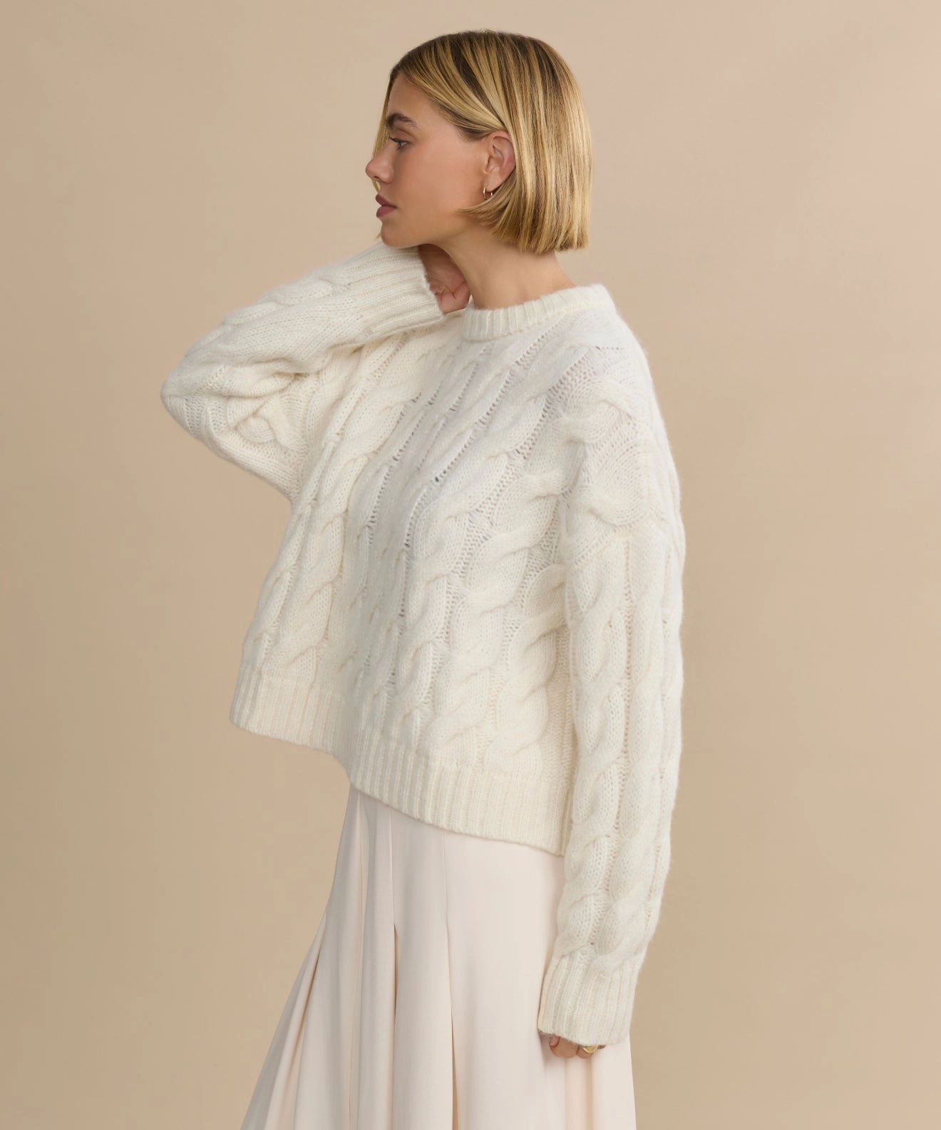 Durable Stitchwork Cable Serena Crewneck