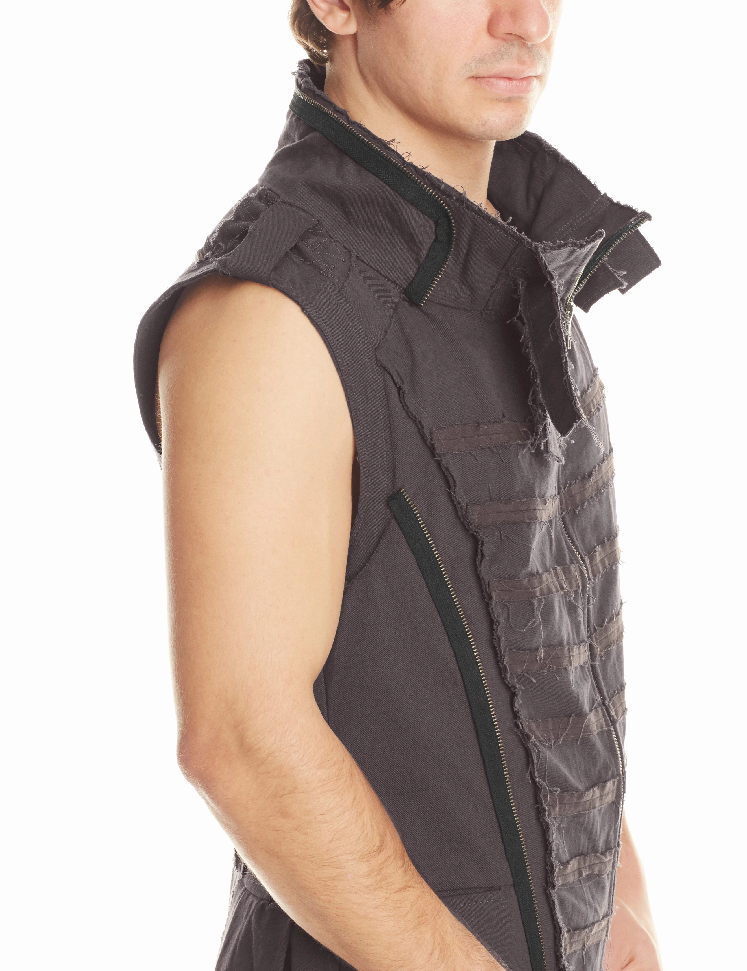 Functional Zip Detail Ethical Manufacturing Canvas Steampunk Tailcoat