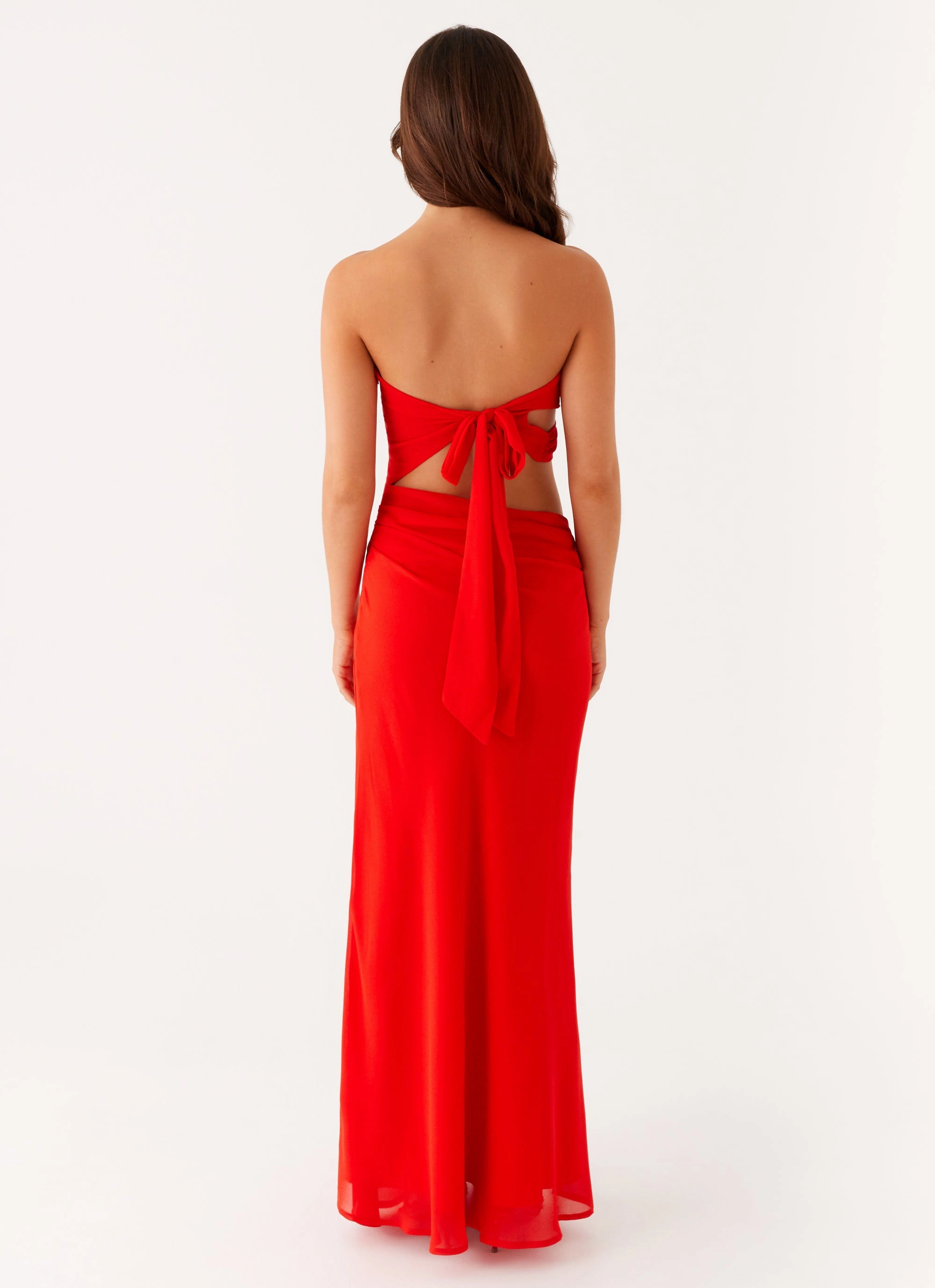 Soft fabric piece Sophisticated Wear Carla Maxi Dress - Red