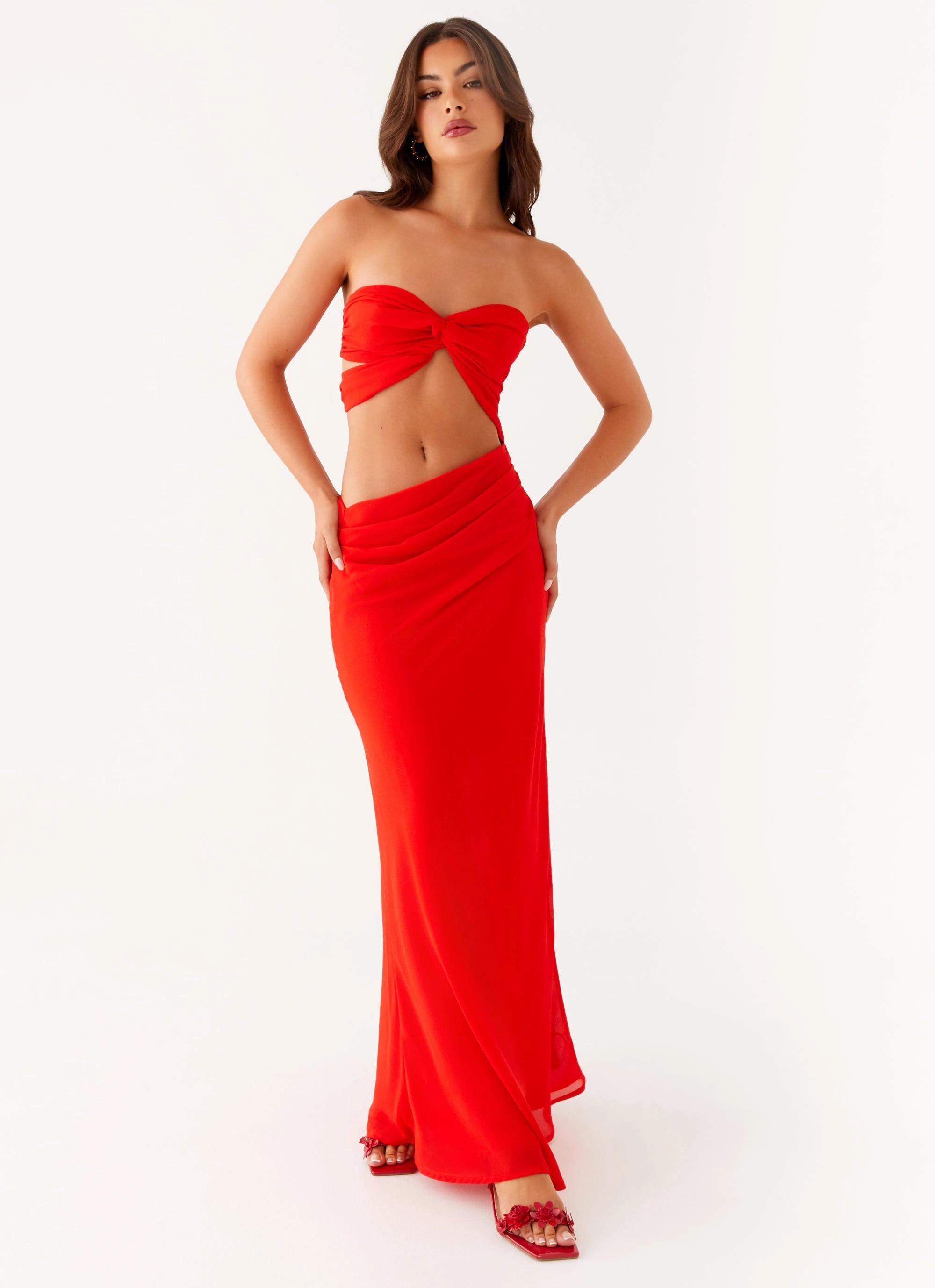 Carla Maxi Dress - Red Lounge Mode Cozy Style