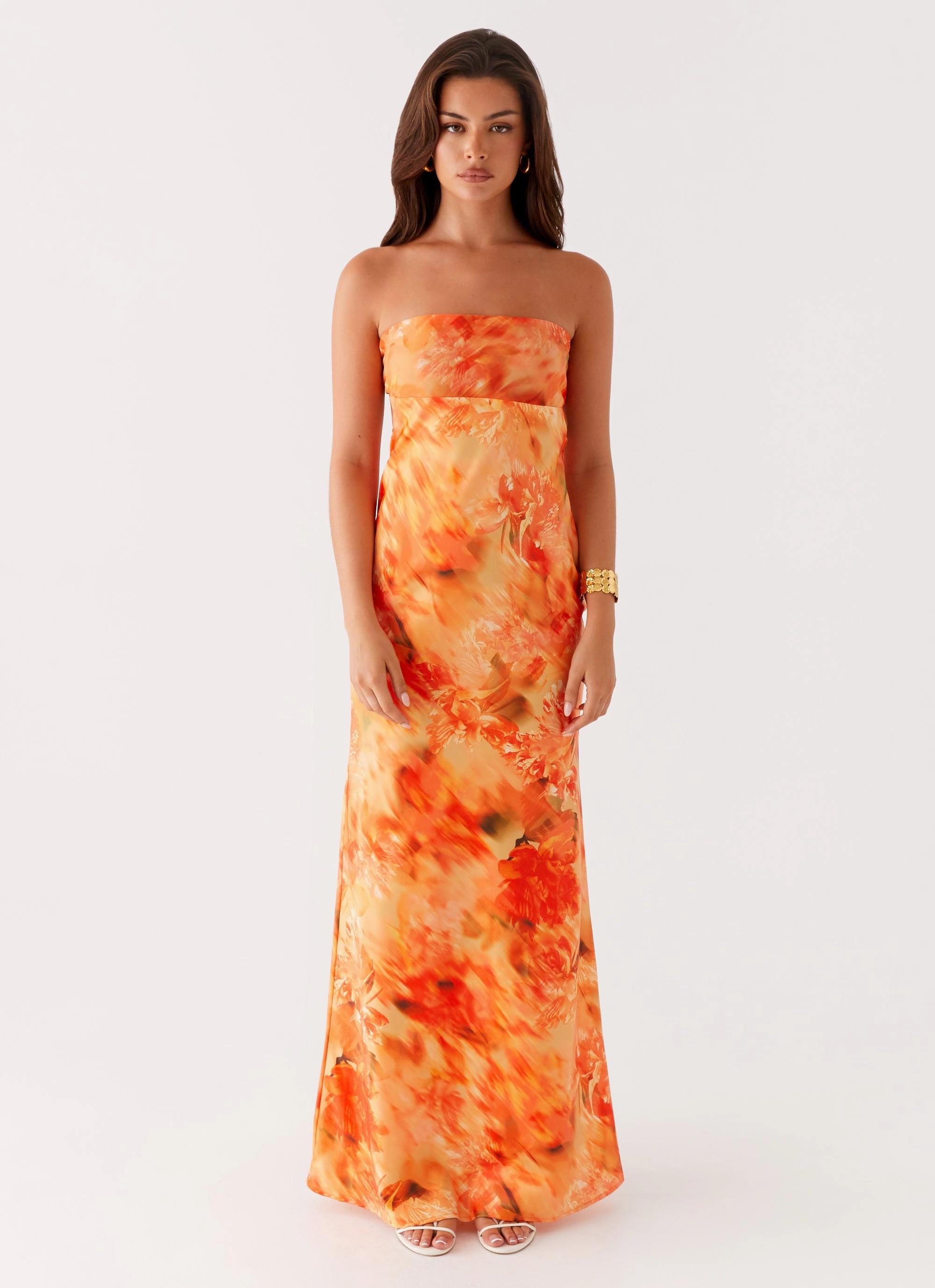 Carmen Maxi Dress - Sunset Floral Natural Style