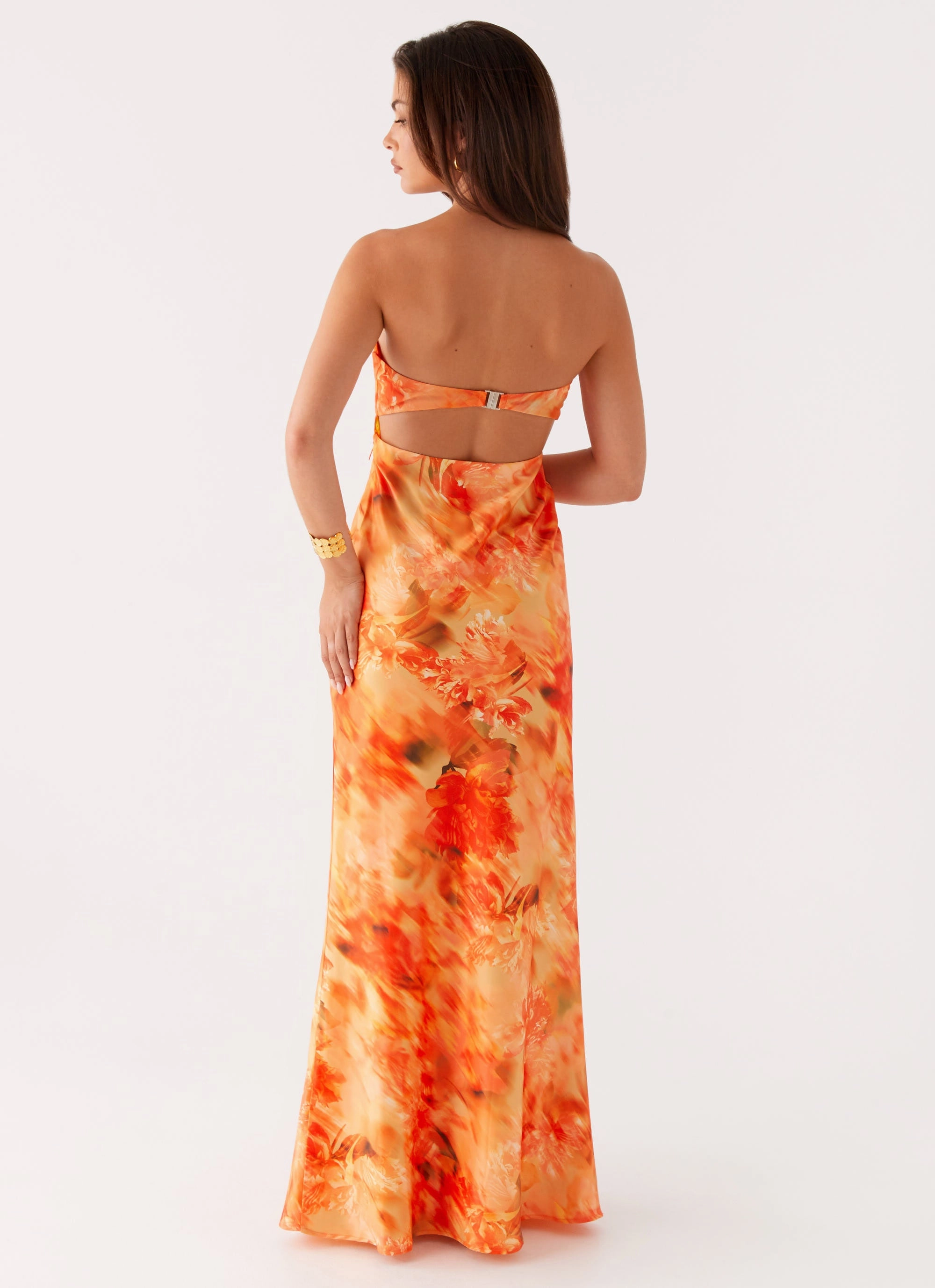 Silky Shine All Look Carmen Maxi Dress - Sunset Floral