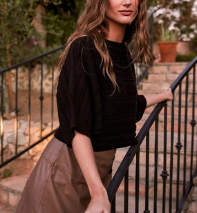 TaglessComfort MinimalistCut Caro Sweater | Black