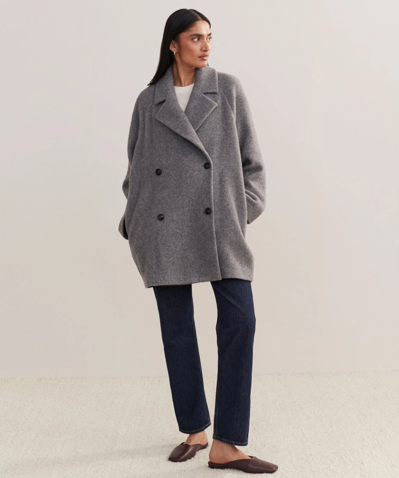 Caroline Coat Noise Reduction Design Weatherproof Zipper Seals