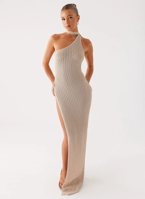 Garden Fresh Dreamy Presence Carryn Knit Maxi Dress - Beige