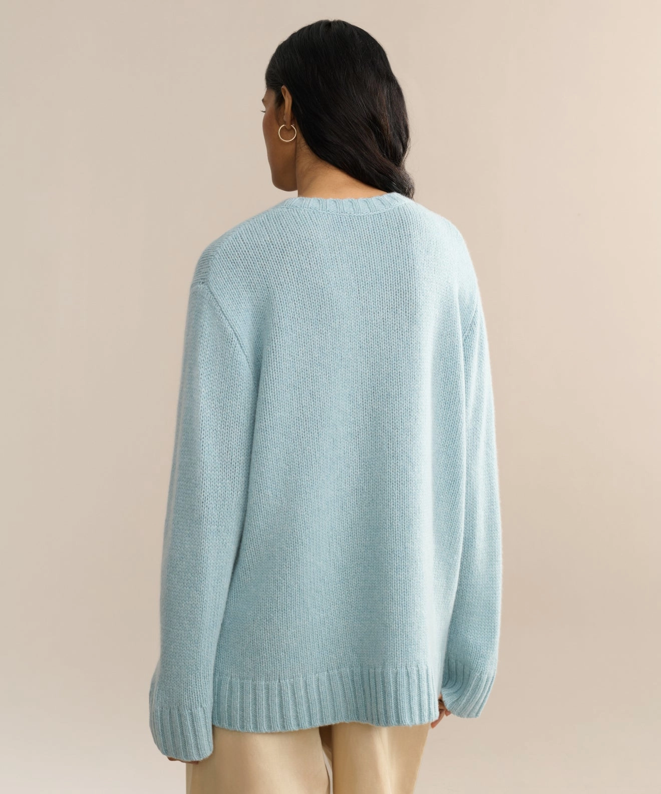 Reinforced Edging Quick Dry Weaving Cashmere Amelia Crewneck
