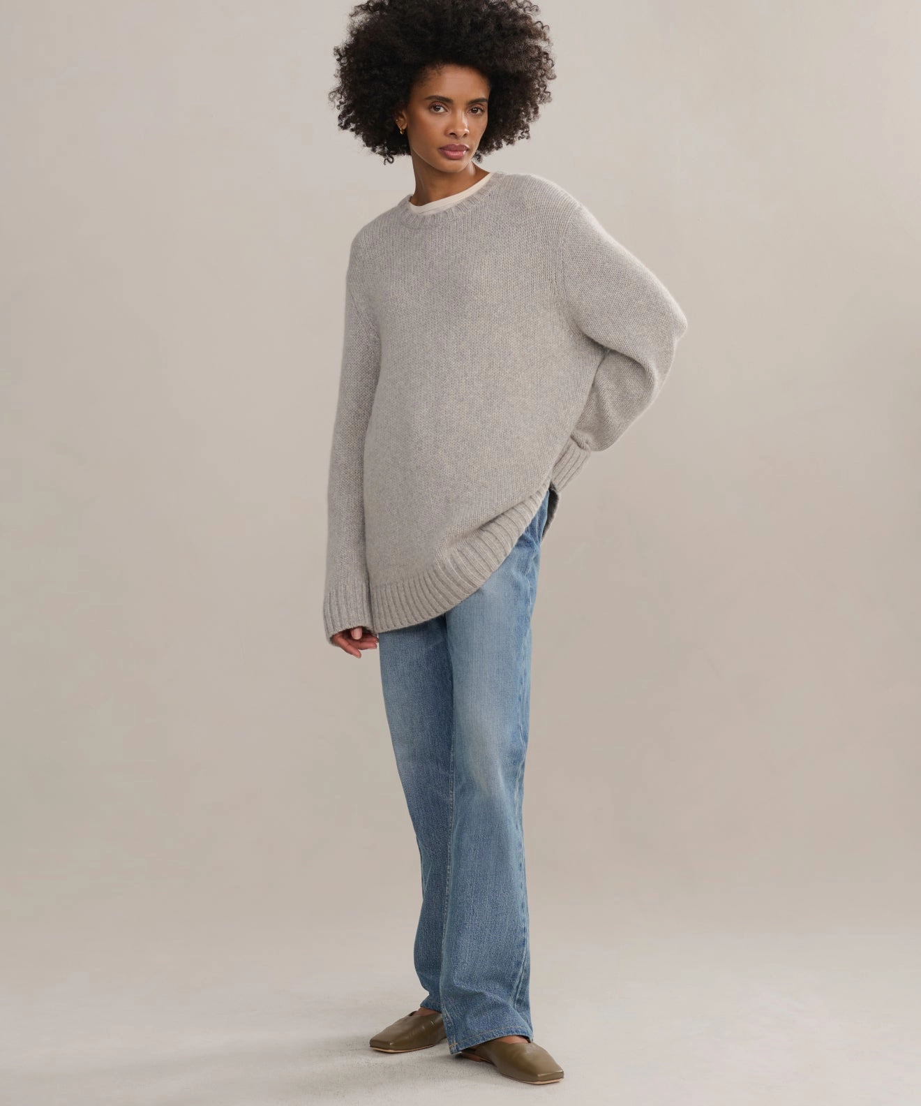 Garment Washed Cashmere Amelia Crewneck