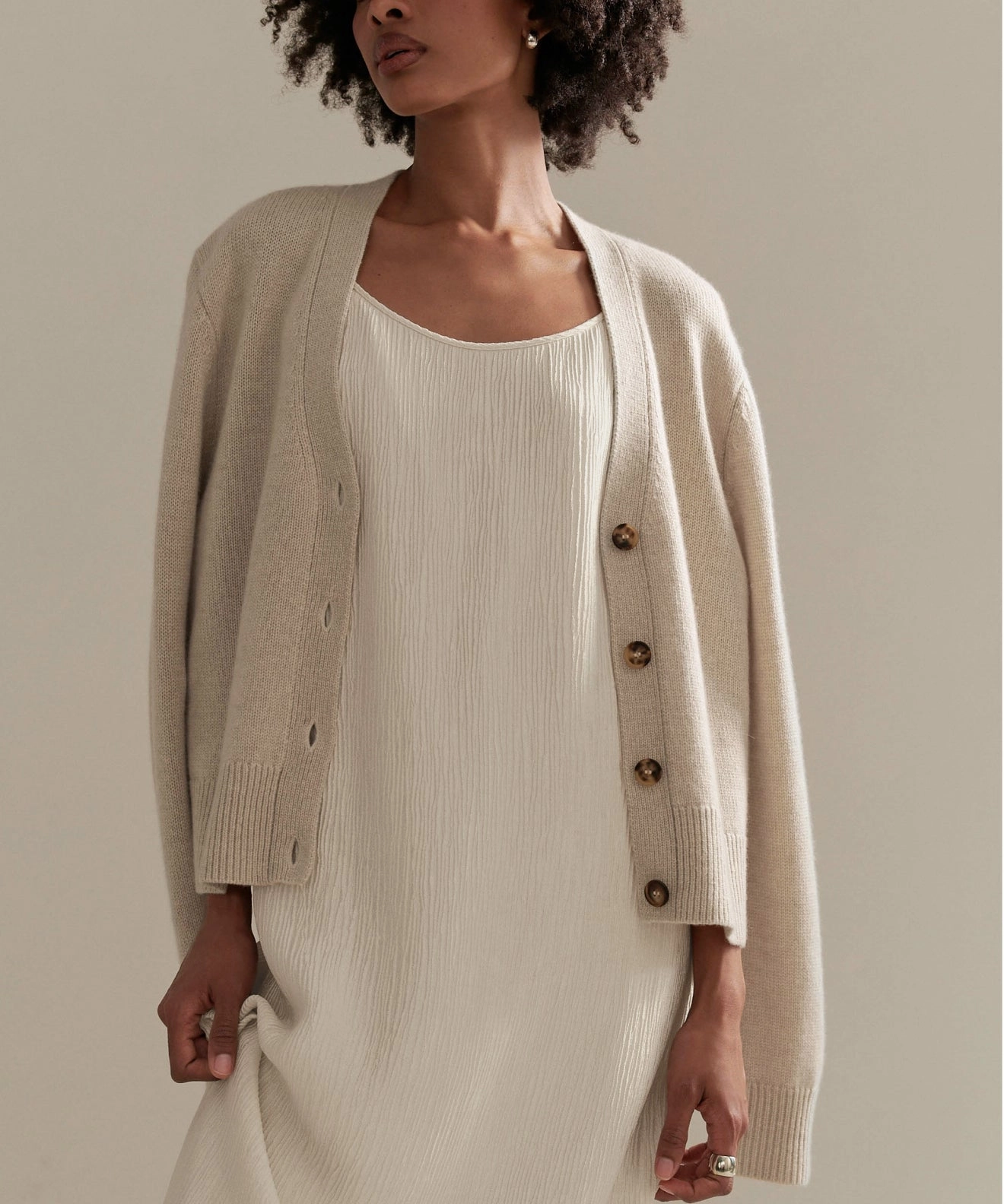 Low Maintenance Knit Adjustable Cuff Cashmere Colette Cardigan