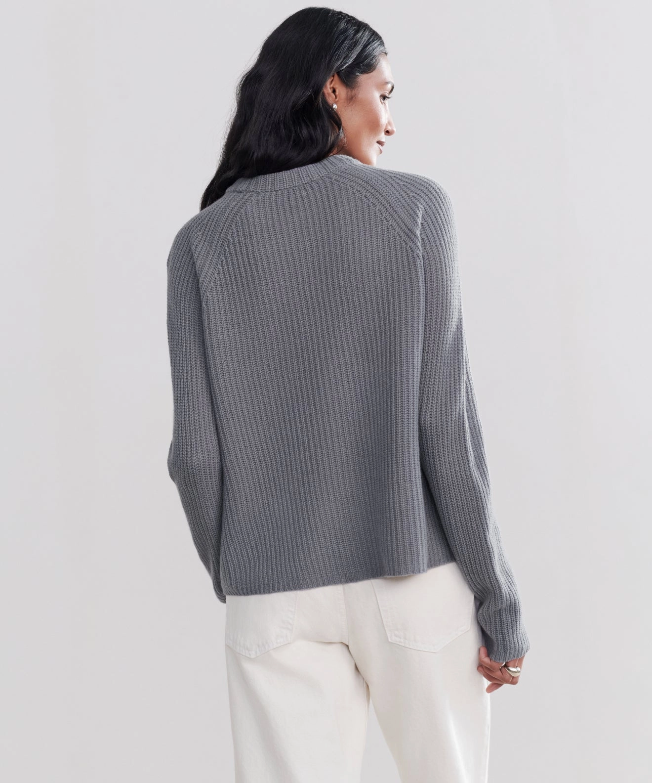 Cashmere Fisherman Sweater Wide Hem Detail Subtle Fit