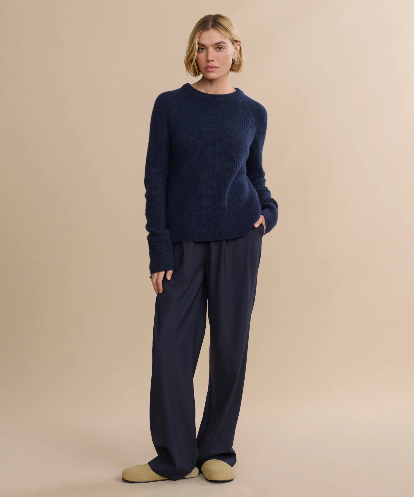 Cashmere Fisherman Sweater Flexible Edging