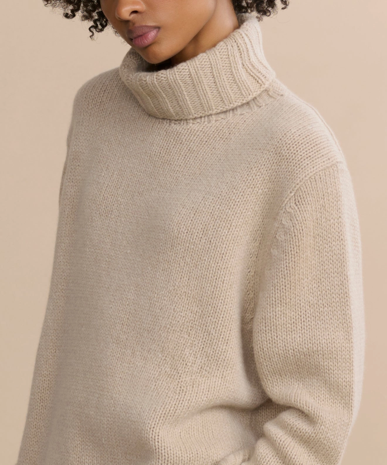 Circular Knit Technique Cashmere Jet Turtleneck
