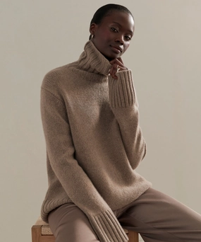 Cashmere Jet Turtleneck Simple Casual Style