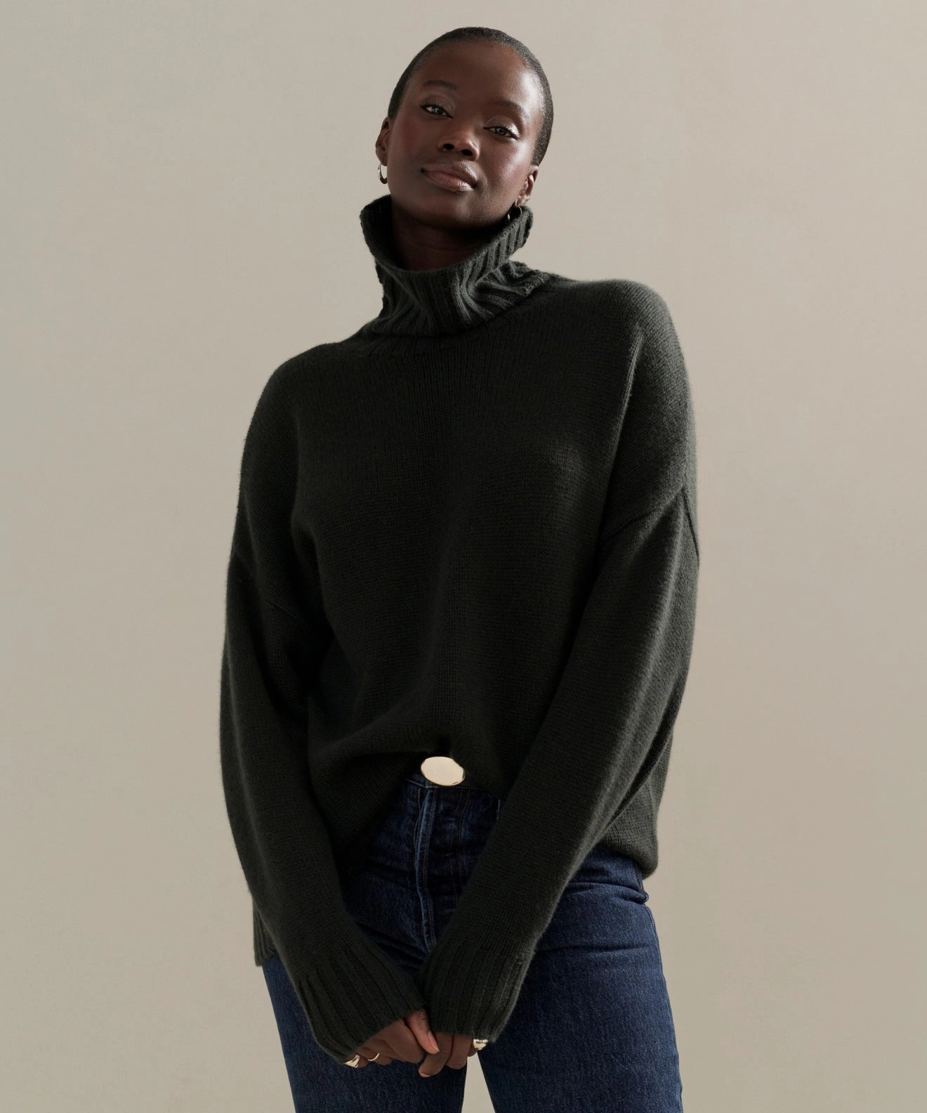 EcoFriendly Dye Everyday Neutral Cashmere Porter Turtleneck