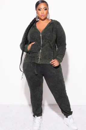 Final Sale Plus Size 2-Pc Set in Army Green Flattering Design Wear Everyday Comfort Wear