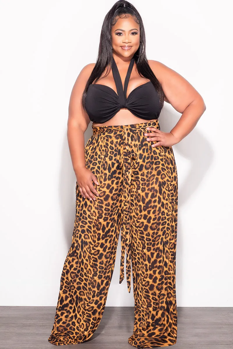 Final Sale Plus Size Mesh Pants in Animal Print Stretch Support Fit
