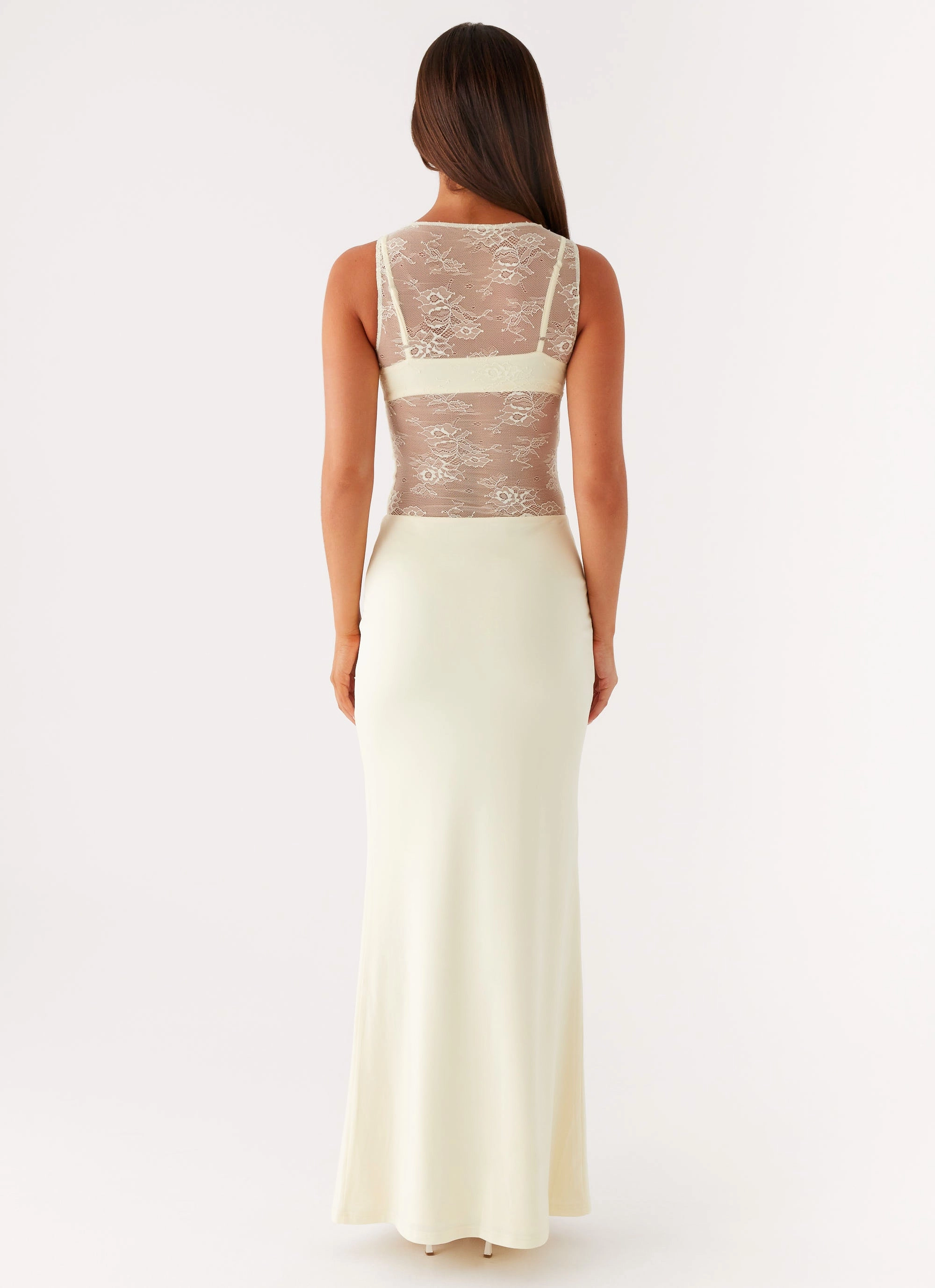 Imperial Maxi Dress - Yellow Striped-Pattern