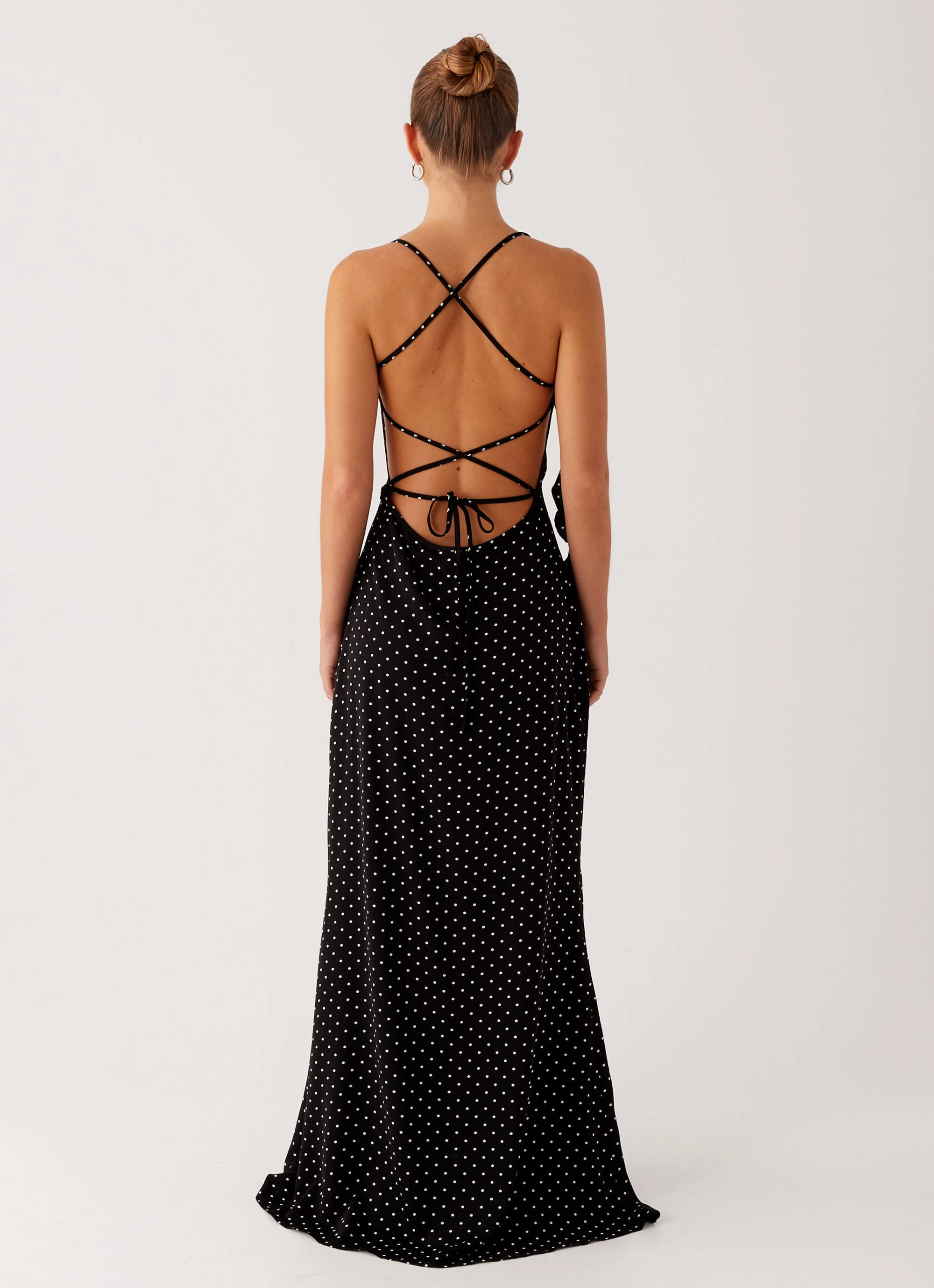 Purely Maxi Dress - Black Polka Dot Theater-Night Sheer-Overlay
