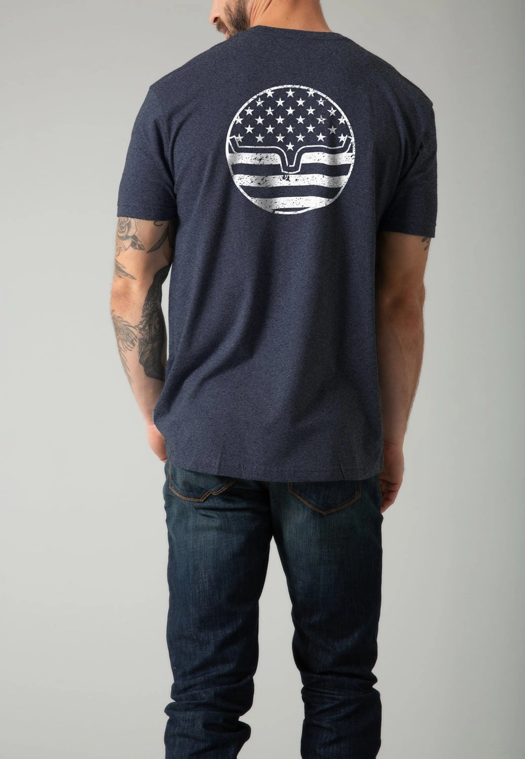 Kimes Ranch Mens American Bullseye Midnight Navy Cotton Blend S/S T-Shirt Casual Comfort Design