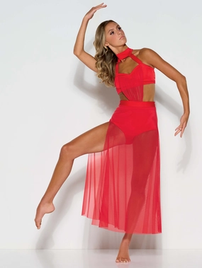 Cold Casual Outfit Brushed Inner Layer Celestial - Mesh Skirt