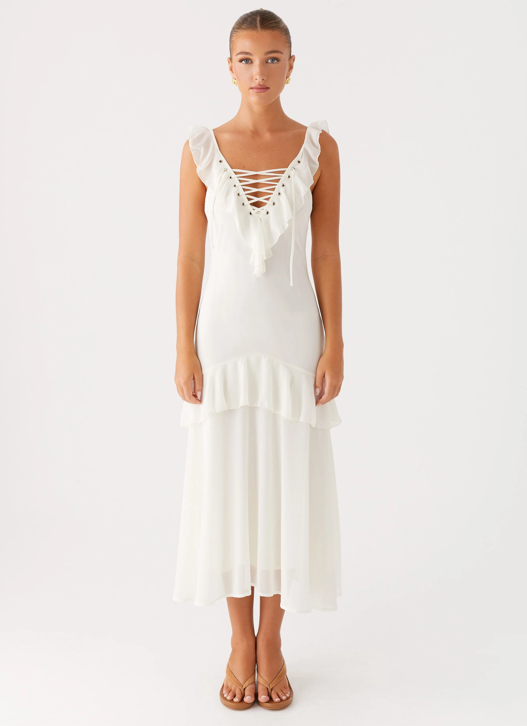 Bless Glow Celie Midi Dress - Ivory
