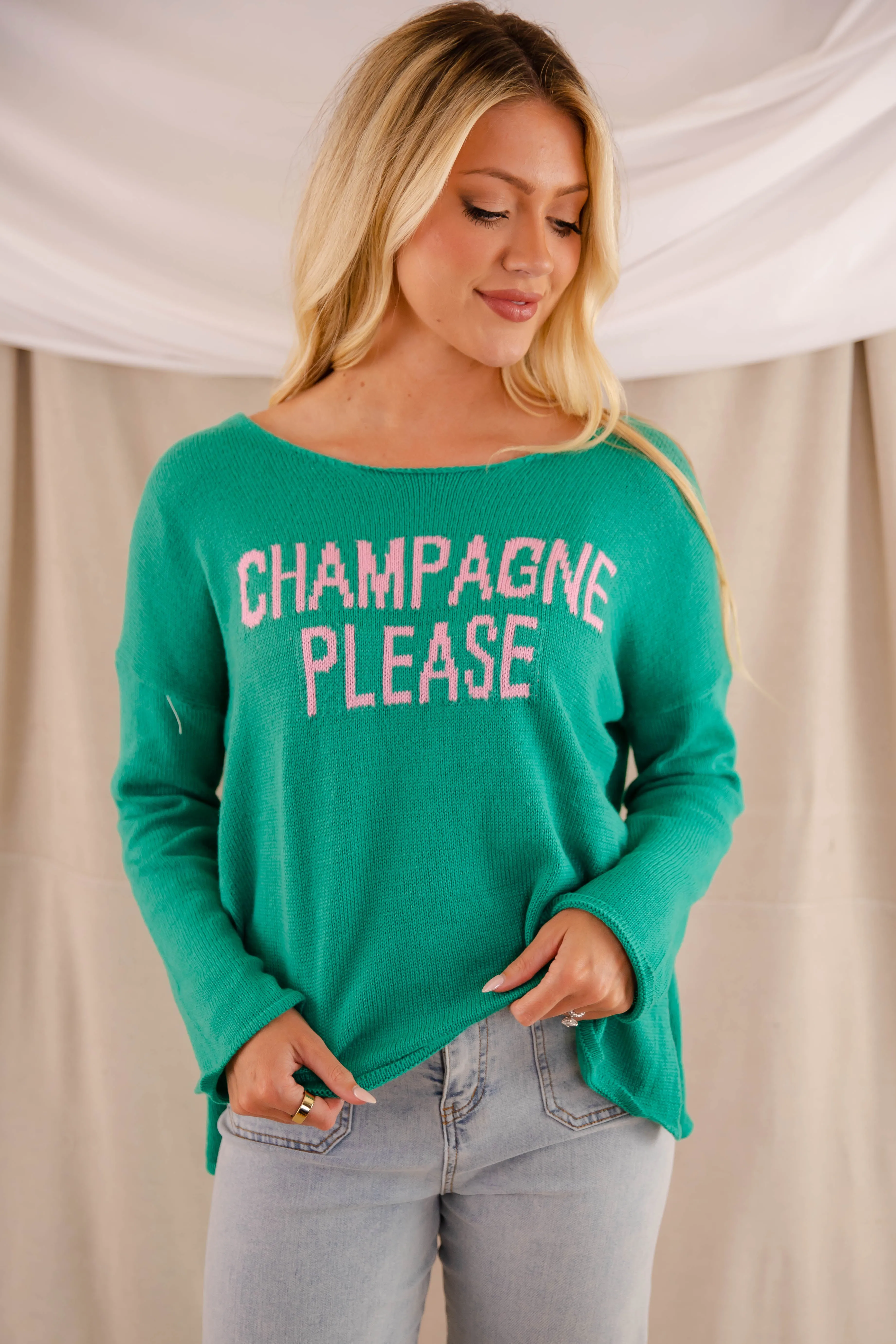 NonIrritating Champagne, Please! Knit Sweater