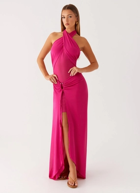 Ericka Maxi Dress - Hot Pink Flattering Shape Beauty Feel