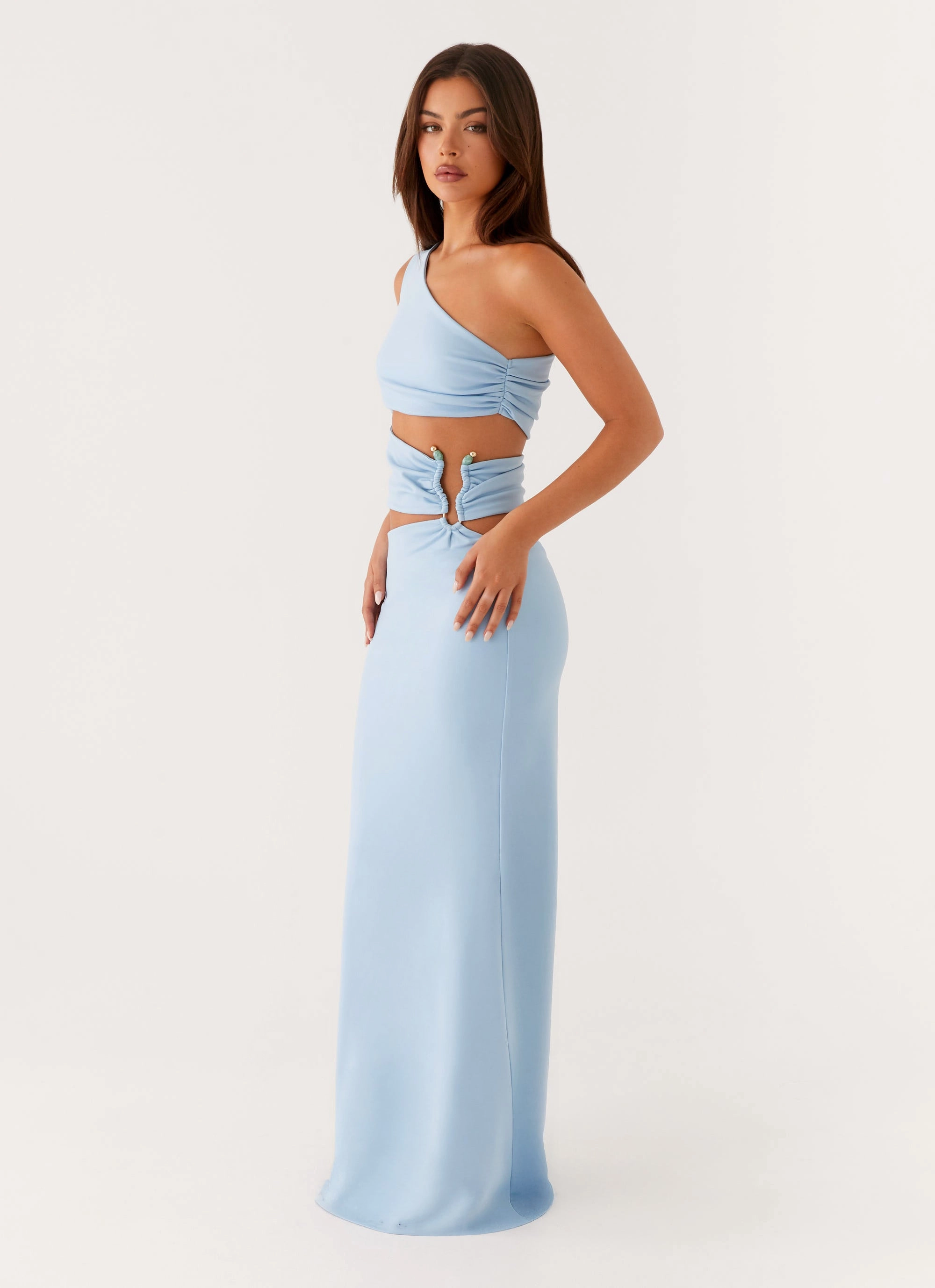 Low Maintenance Everyday Ready Laylani Cut Out Maxi Dress - Blue