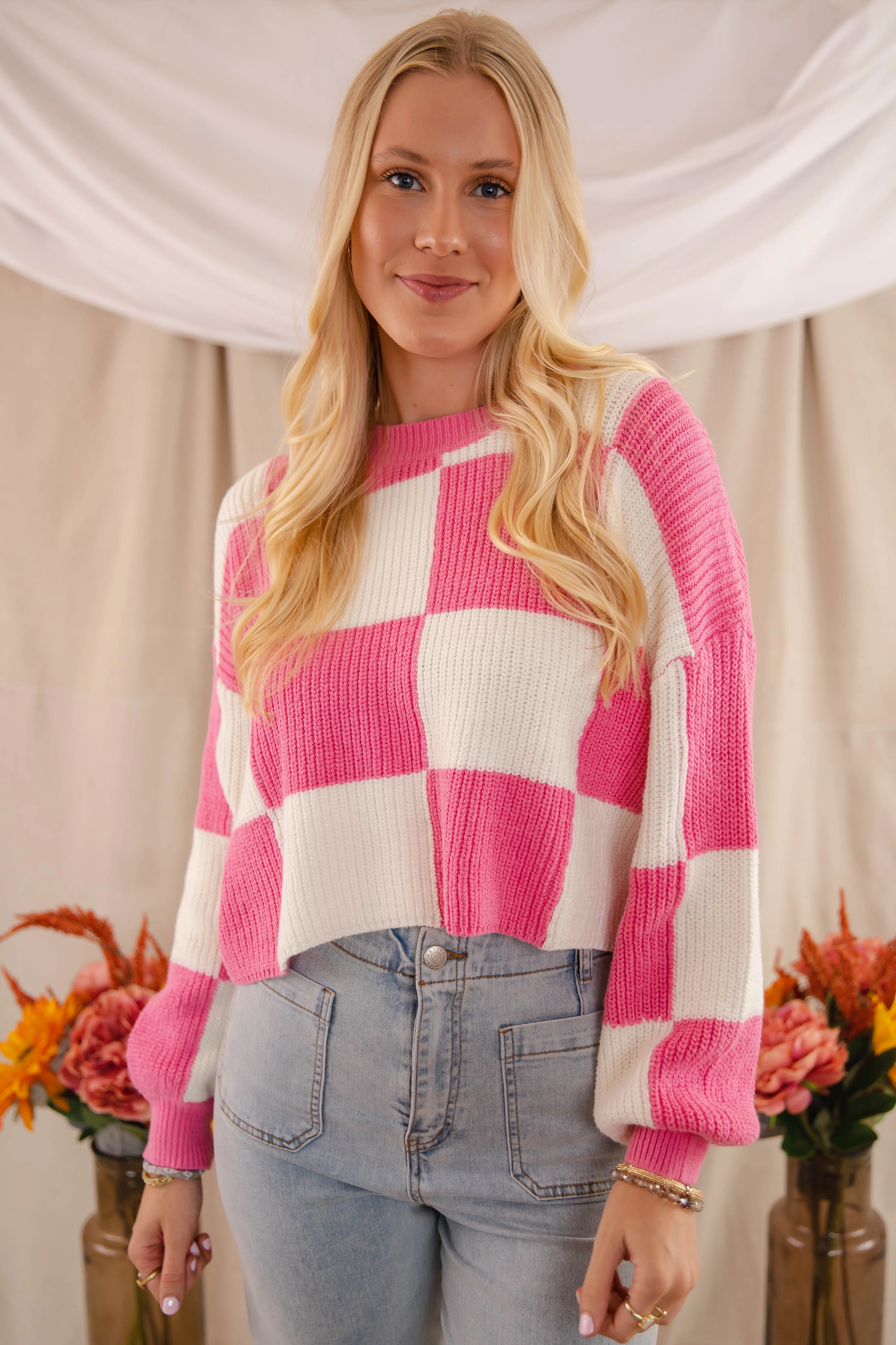 High Neck Design Checking Off the Boxes Sweater-Pink
