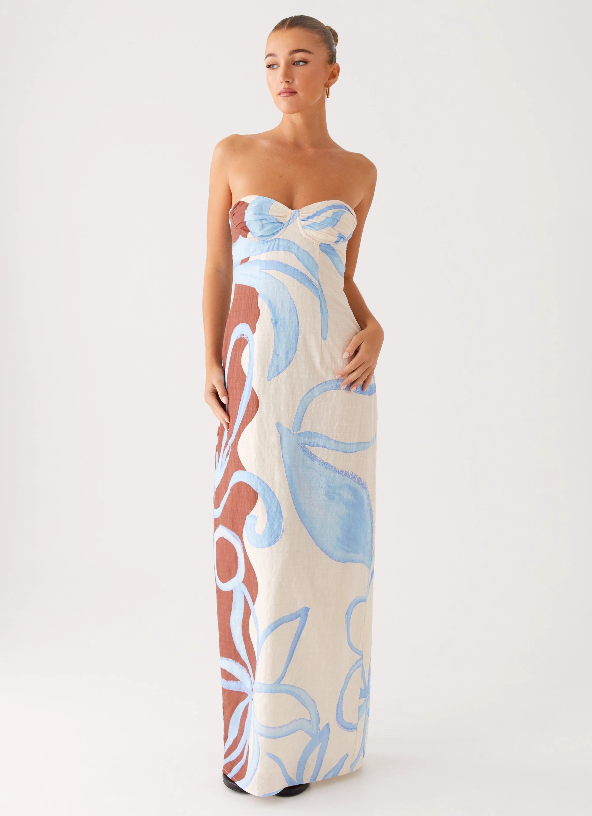 Pure Aesthetic All Daywear Raiden Maxi Dress - Bloom Wave Print