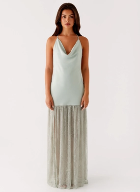 Cold-Shoulder Kylie Maxi Dress - Sage