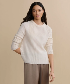 Cashmere Fisherman Sweater Layered Look