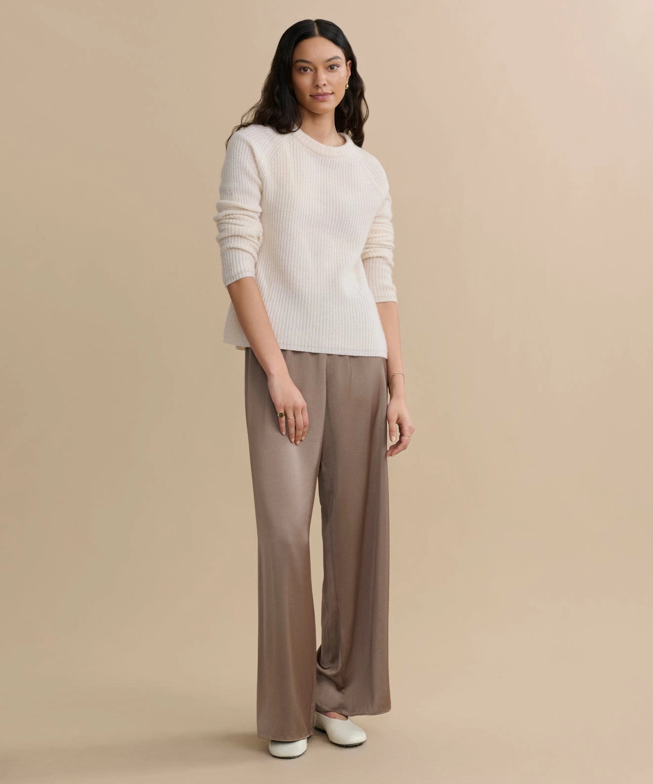 Cashmere Fisherman Sweater Wrinkle resistant fabric